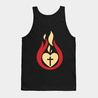 Burning Christian heart. Tank Top